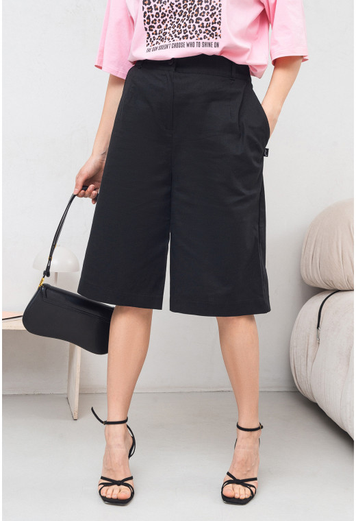 Черные удлиненные льняные шорты — 355467. Maritel. Изображенние 2 Черные удлиненные льняные шорты — 355467. Maritel. Изображенние 2