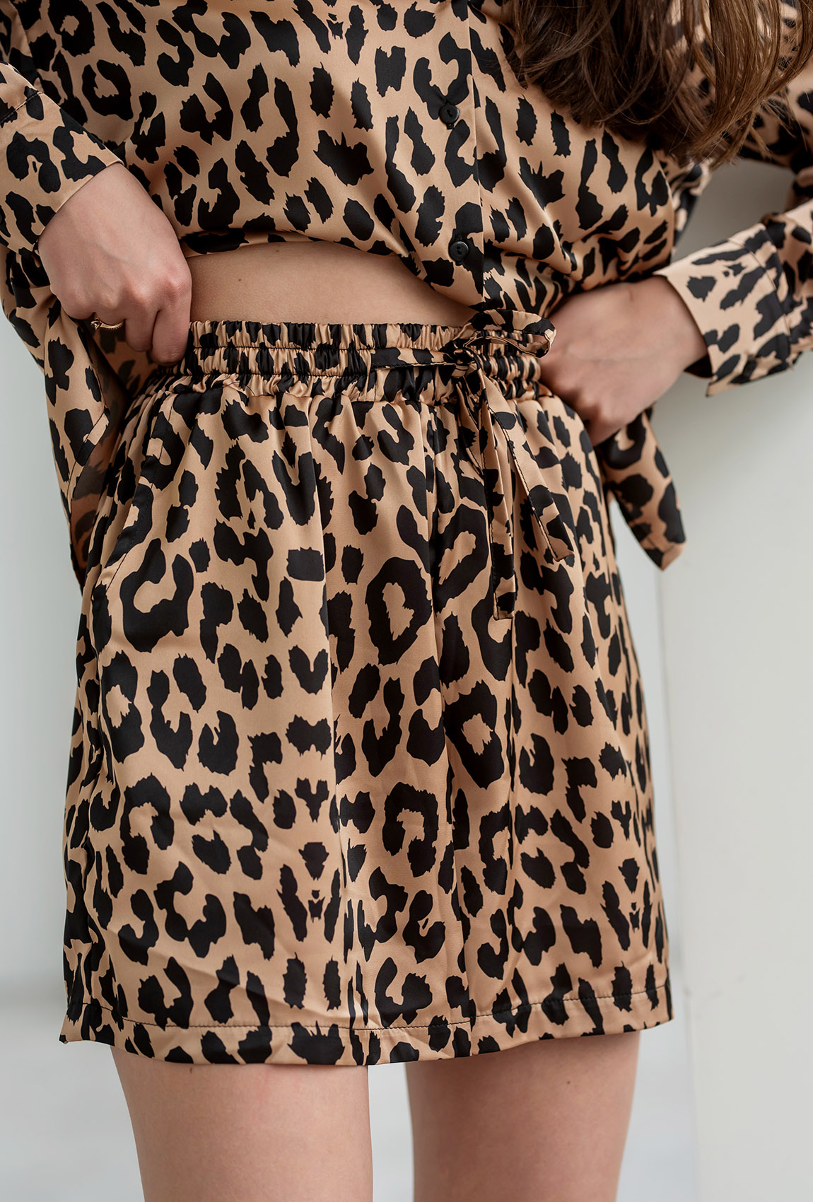 Леопардовые шелковые шорты — 114418. Maritel. Изображенние 1 Леопардовые шелковые шорты — 114418. Maritel. Изображенние 1