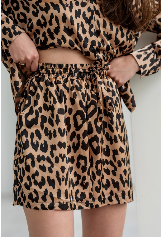 Леопардовые шелковые шорты — 114418. Maritel. Изображенние 1 Леопардовые шелковые шорты — 114418. Maritel. Изображенние 1