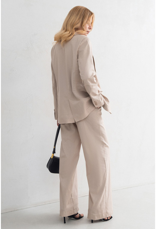 Бежеві лляні брюки палаццо — 248046. Maritel. Зображення 1 Бежеві лляні брюки палаццо — 248046. Maritel. Зображення 1