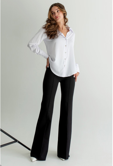 Черные брюки клеш с начесом. Maritel. Изображенние 10