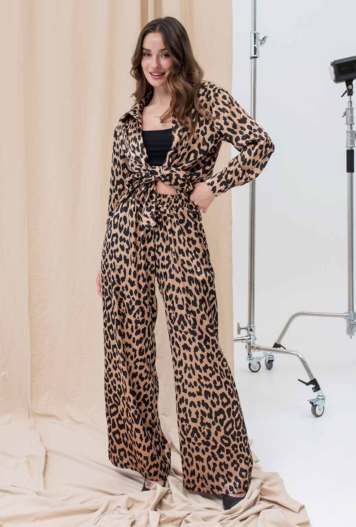 Шелковые леопардовые штаны —  482287. Maritel Шелковые леопардовые штаны —  482287. Maritel