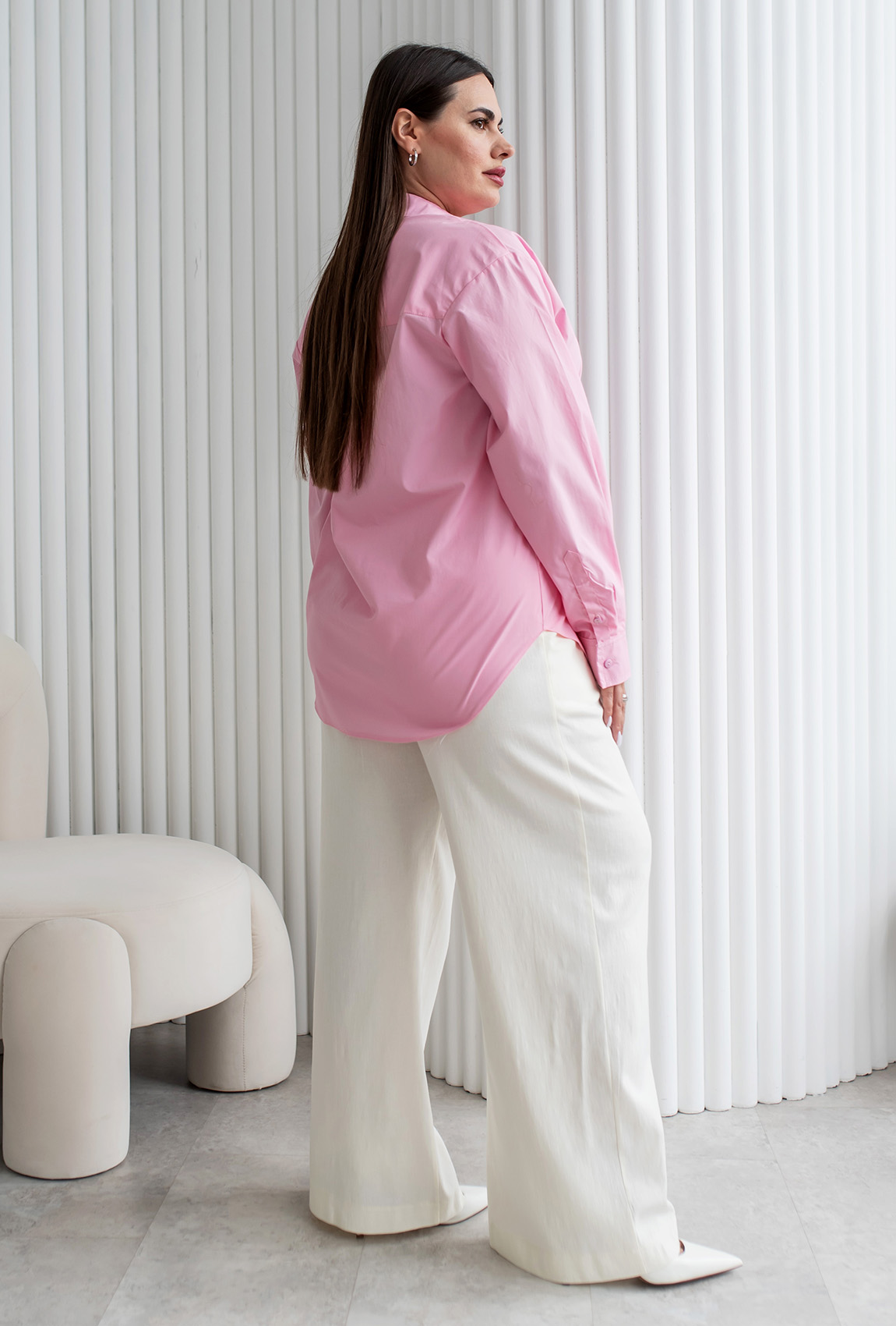 Рожева сорочка котон з вишивкою —  941800. Maritel. Зображення 1