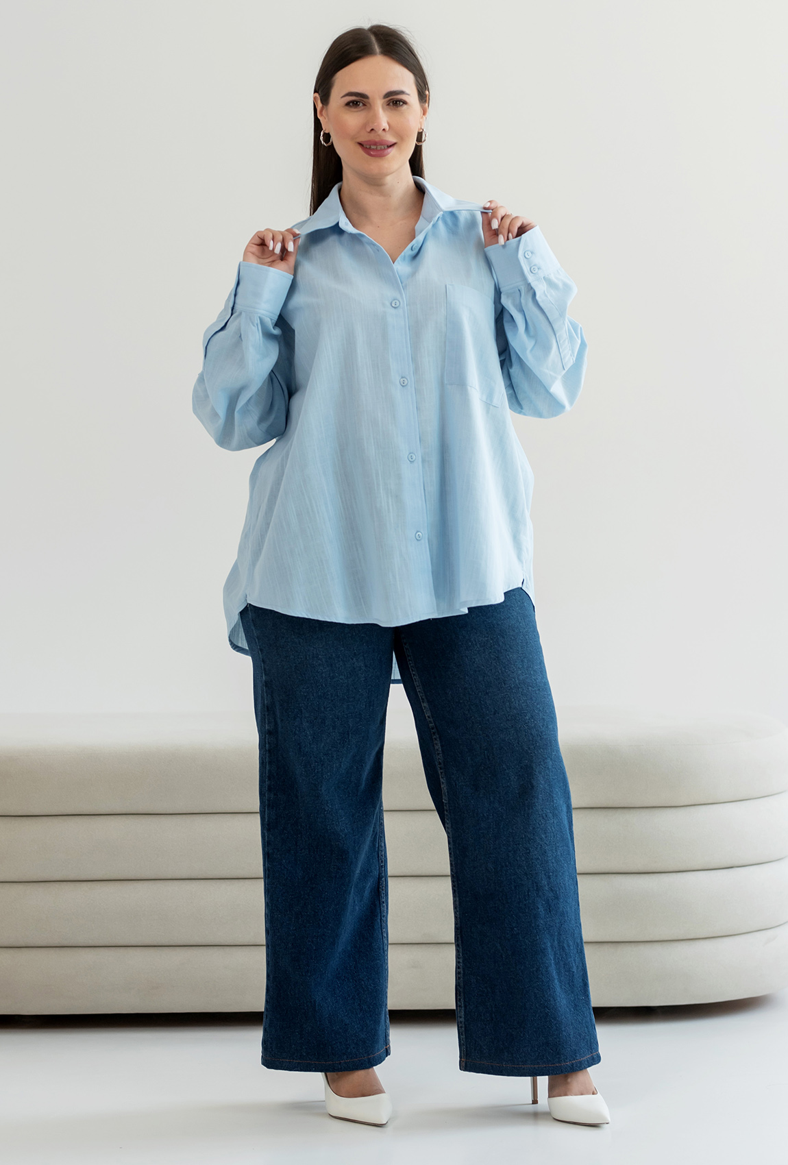 Блакитна сорочка лляна —  916094. Maritel