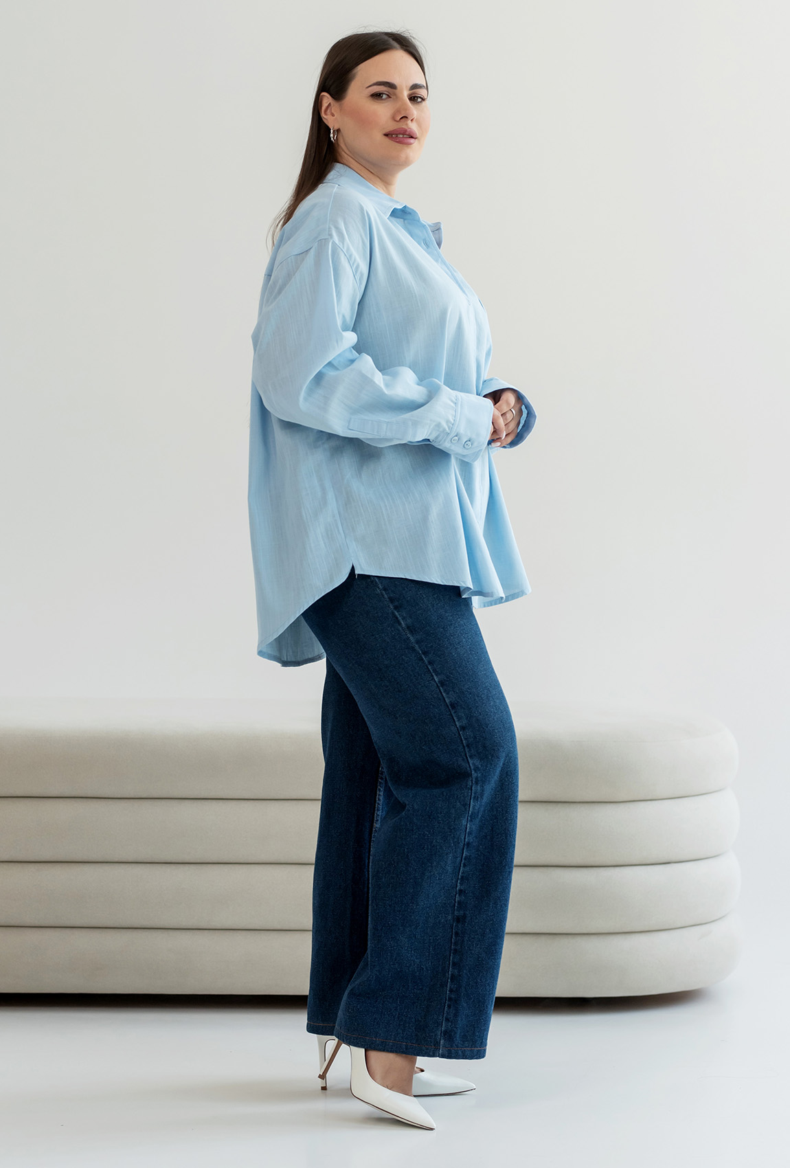 Блакитна сорочка лляна —  916094. Maritel. Зображення 2