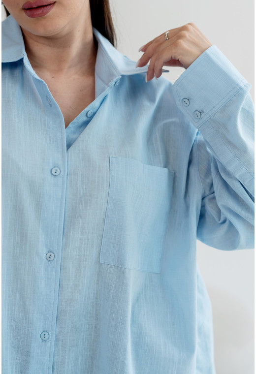 Блакитна сорочка лляна — 916094. Maritel. Зображення 1 Блакитна сорочка лляна — 916094. Maritel. Зображення 1