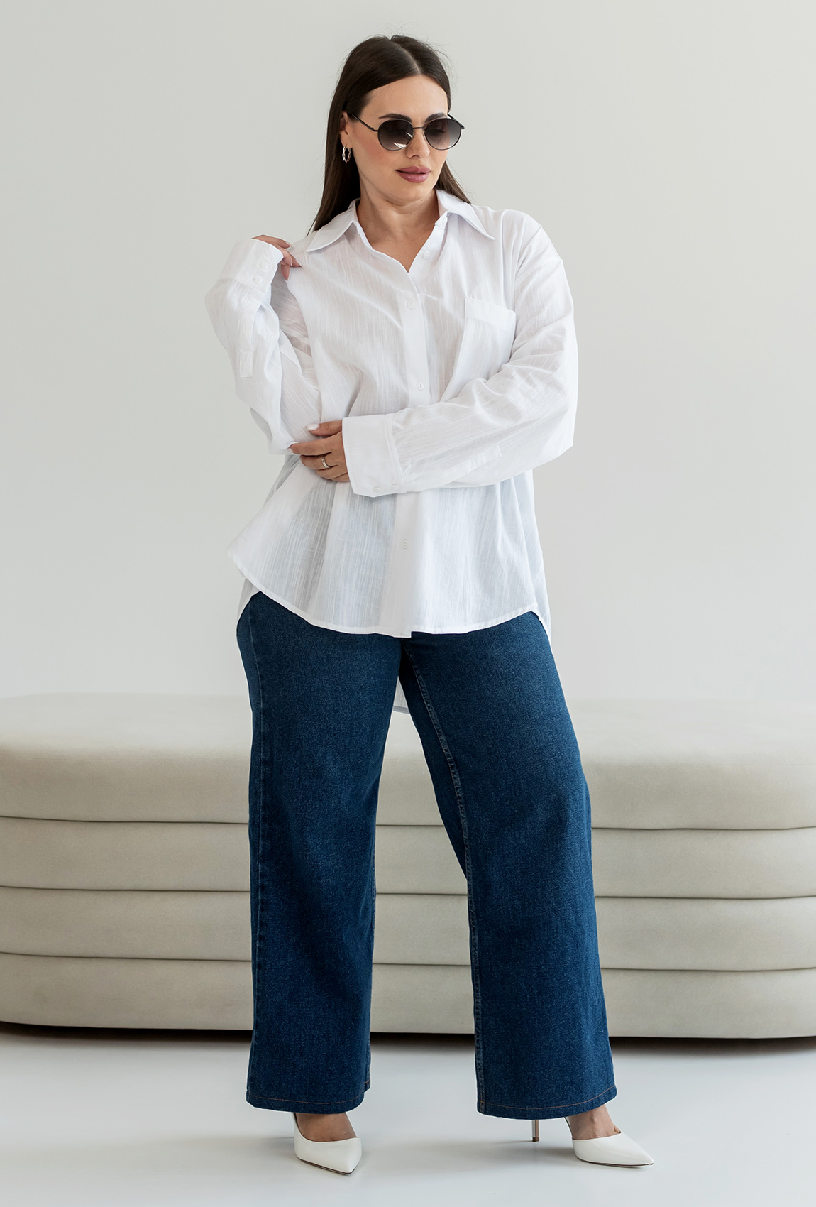 Молочная рубашка льняная — 873119. Maritel Молочная рубашка льняная — 873119. Maritel