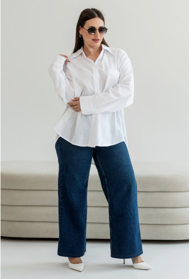 Молочная рубашка льняная. Maritel. Изображенние 9