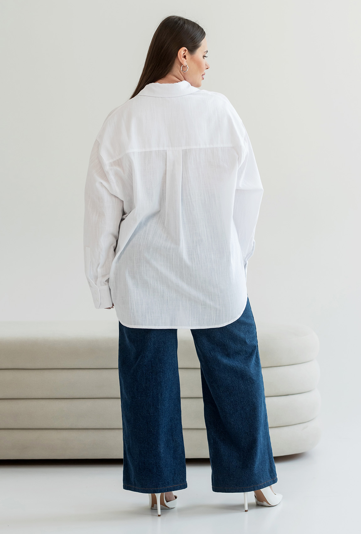 Молочная рубашка льняная — 873119. Maritel. Изображенние 2 Молочная рубашка льняная — 873119. Maritel. Изображенние 2
