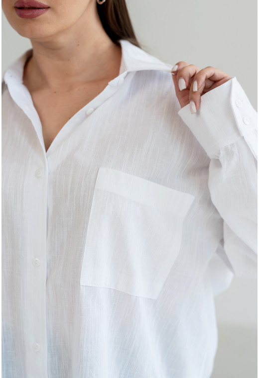 Молочная рубашка льняная — 873119. Maritel. Изображенние 3 Молочная рубашка льняная — 873119. Maritel. Изображенние 3