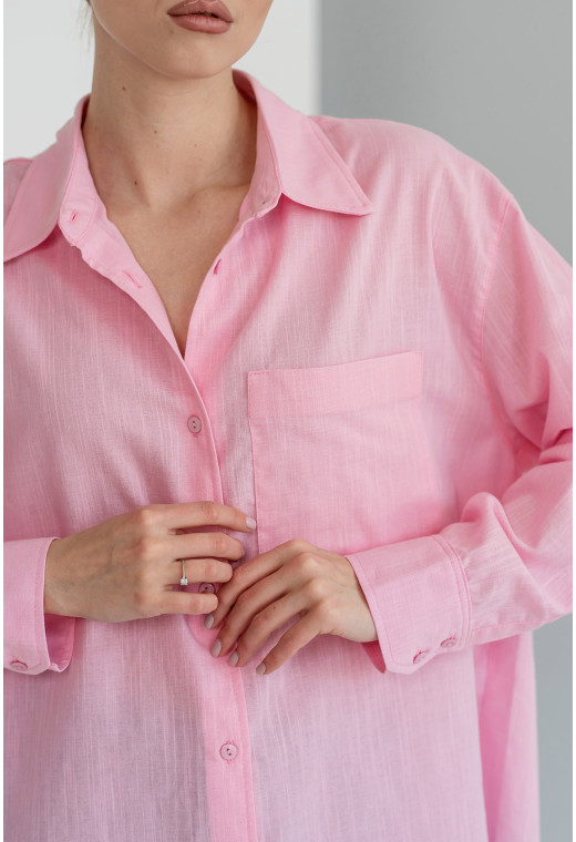 Розовая льняная рубашка — 585129. Maritel. Изображенние 3 Розовая льняная рубашка — 585129. Maritel. Изображенние 3