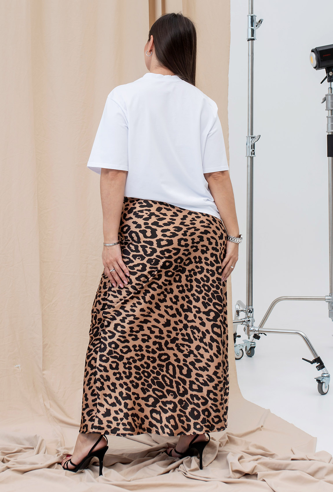 Леопардова шовкова спідниця —  190581. Maritel. Зображення 2