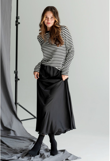 Чорна спідниця шовк максі. Maritel. Зображення 1