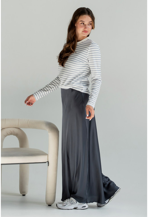 Графитовая шелковая юбка макси — 965856. Maritel. Изображенние 1 Графитовая шелковая юбка макси — 965856. Maritel. Изображенние 1