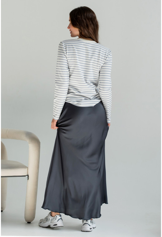 Графитовая шелковая юбка макси — 965856. Maritel. Изображенние 2 Графитовая шелковая юбка макси — 965856. Maritel. Изображенние 2