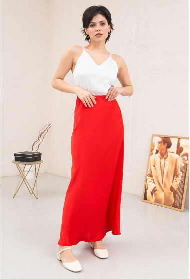 Червона спідниця шовк максі. Maritel. Зображення 2