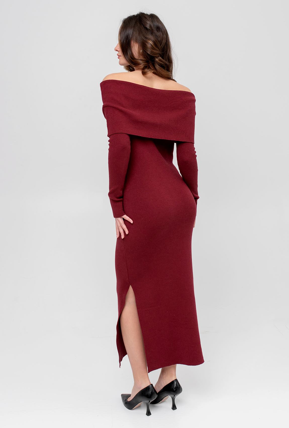 Бордова сукня з відкритими плечима —  757208. Maritel. Зображення 3