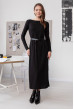 Черное платье в рубчик с длинным рукавом — 395600. Maritel Черное платье в рубчик с длинным рукавом — 395600. Maritel