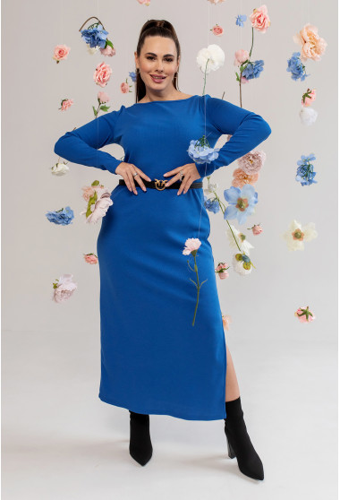 Сукня в рубчик довгий рукав електрик. Maritel. Зображення 5