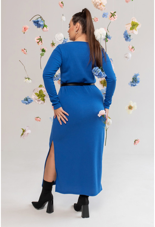 Платье в рубчик с длинным рукавом электрик — 819398. Maritel. Изображенние 2 Платье в рубчик с длинным рукавом электрик — 819398. Maritel. Изображенние 2