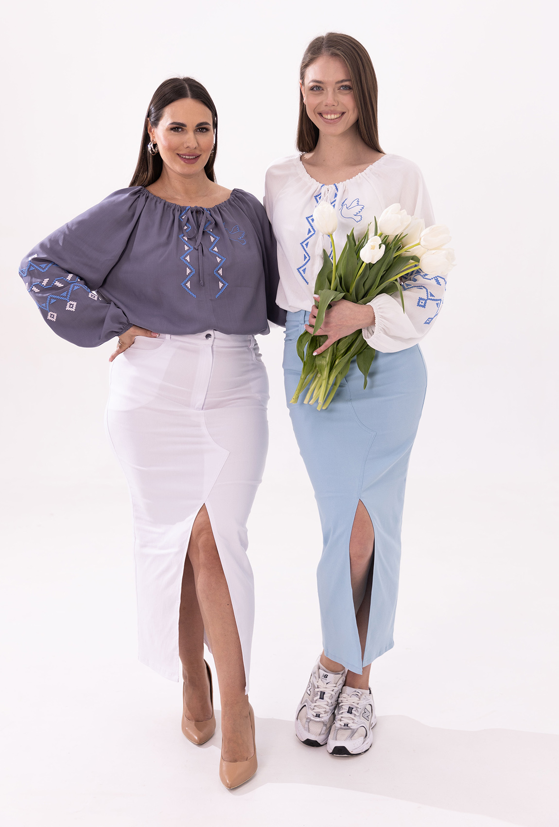 Голубая бенгалиновая юбка —  499087. Maritel