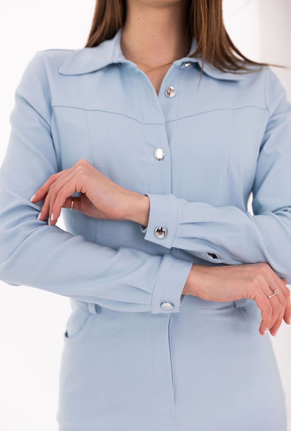 Блакитна сукня джинс на гудзиках —  807212. Maritel. Зображення 4