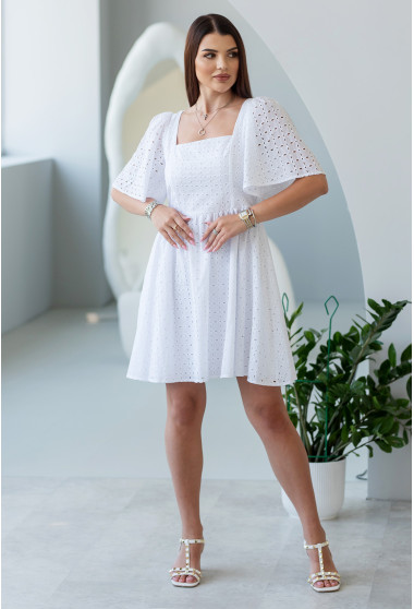 Молочное платье прошва с бантом. Maritel. Изображенние 3