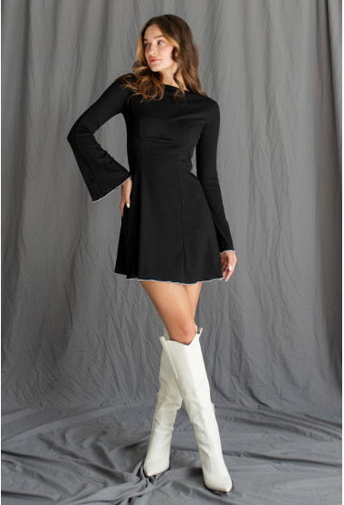 Чорна сукня рубчик з опіковкою. Maritel. Зображення 7