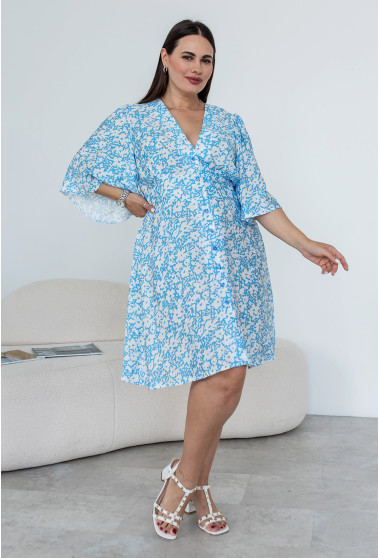 Платье штапель голубое в цветок. Maritel. Изображенние 2
