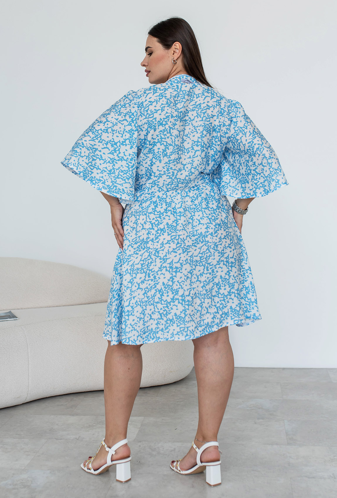 Платье штапель голубое в цветок —  768565. Maritel. Изображенние 2 Платье штапель голубое в цветок —  768565. Maritel. Изображенние 2
