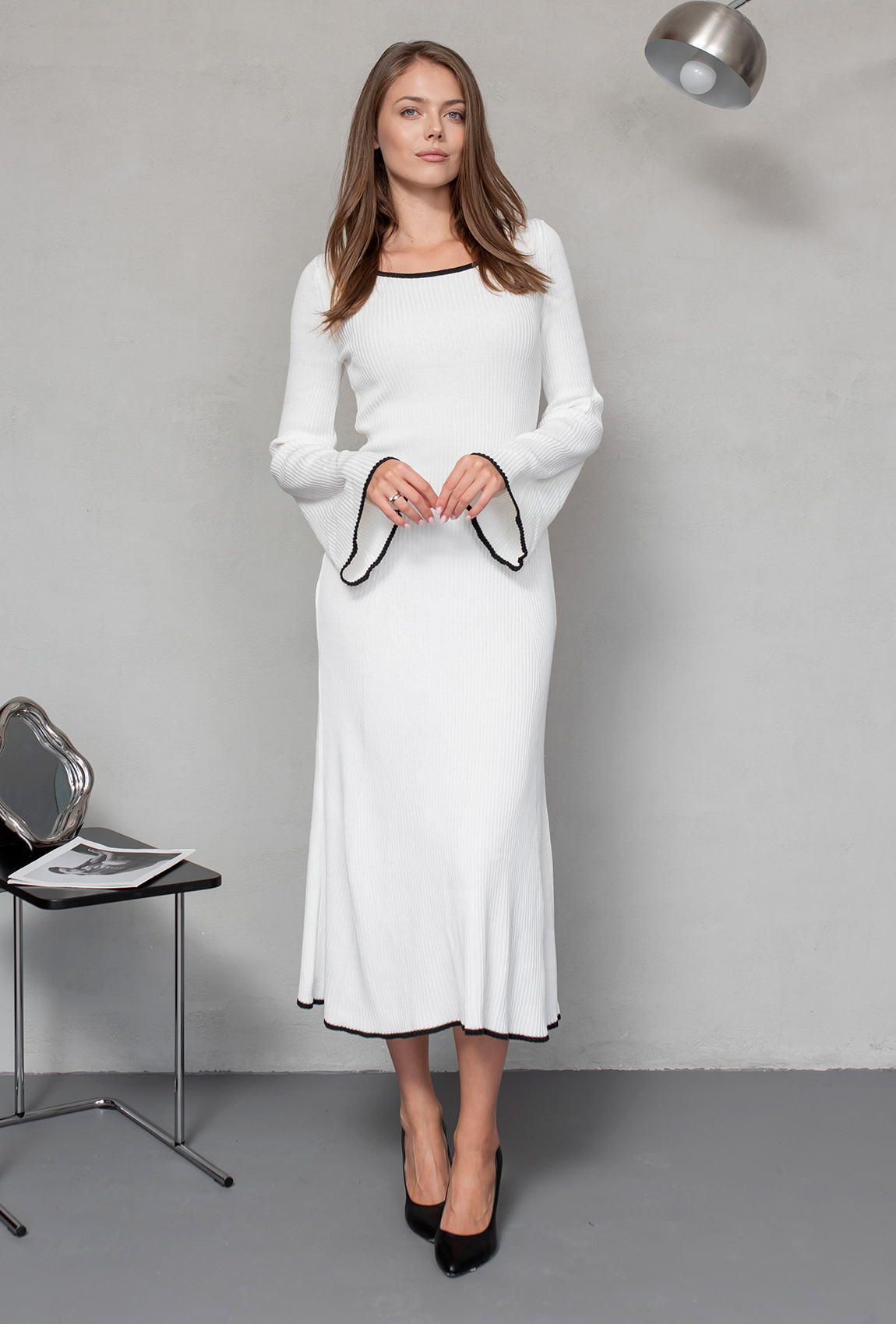 Молочна в'язана сукня міді —  414831. Maritel