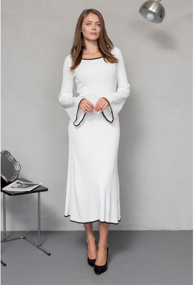 Молочна в'язана сукня міді. Maritel. Зображення 6