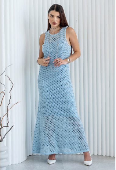 Голубое платье вязаная сетка. Maritel. Изображенние 7