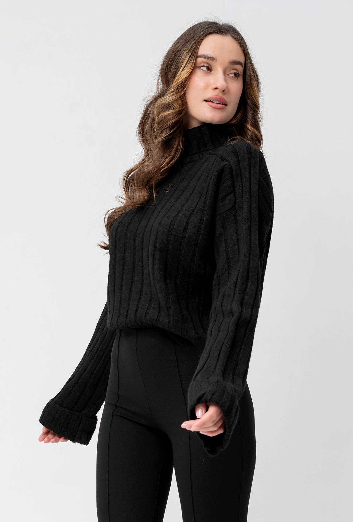 Чорний в'язаний светр —  164343. Maritel. Зображення 2