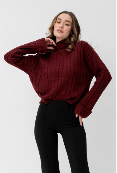 Бордовий в'язаний светр. Maritel. Зображення 1
