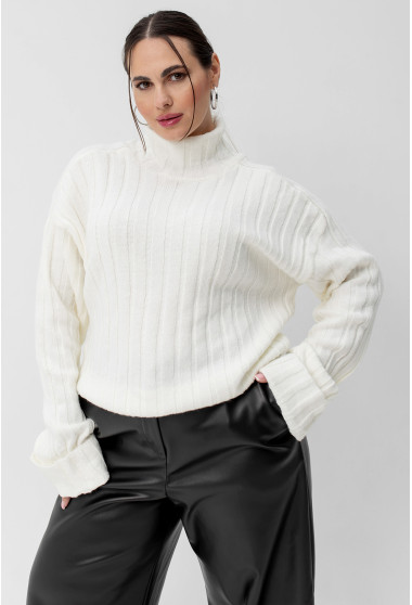 Молочний в'язаний светр. Maritel. Зображення 2