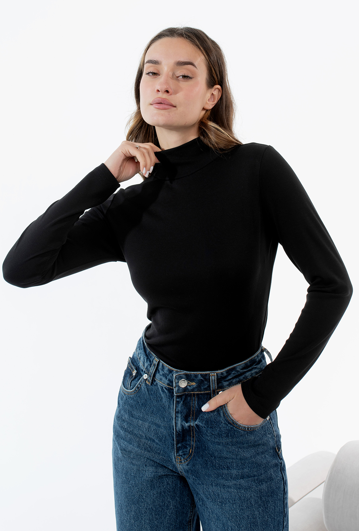 Чорний гольф джерсі —  739933. Maritel. Зображення 4