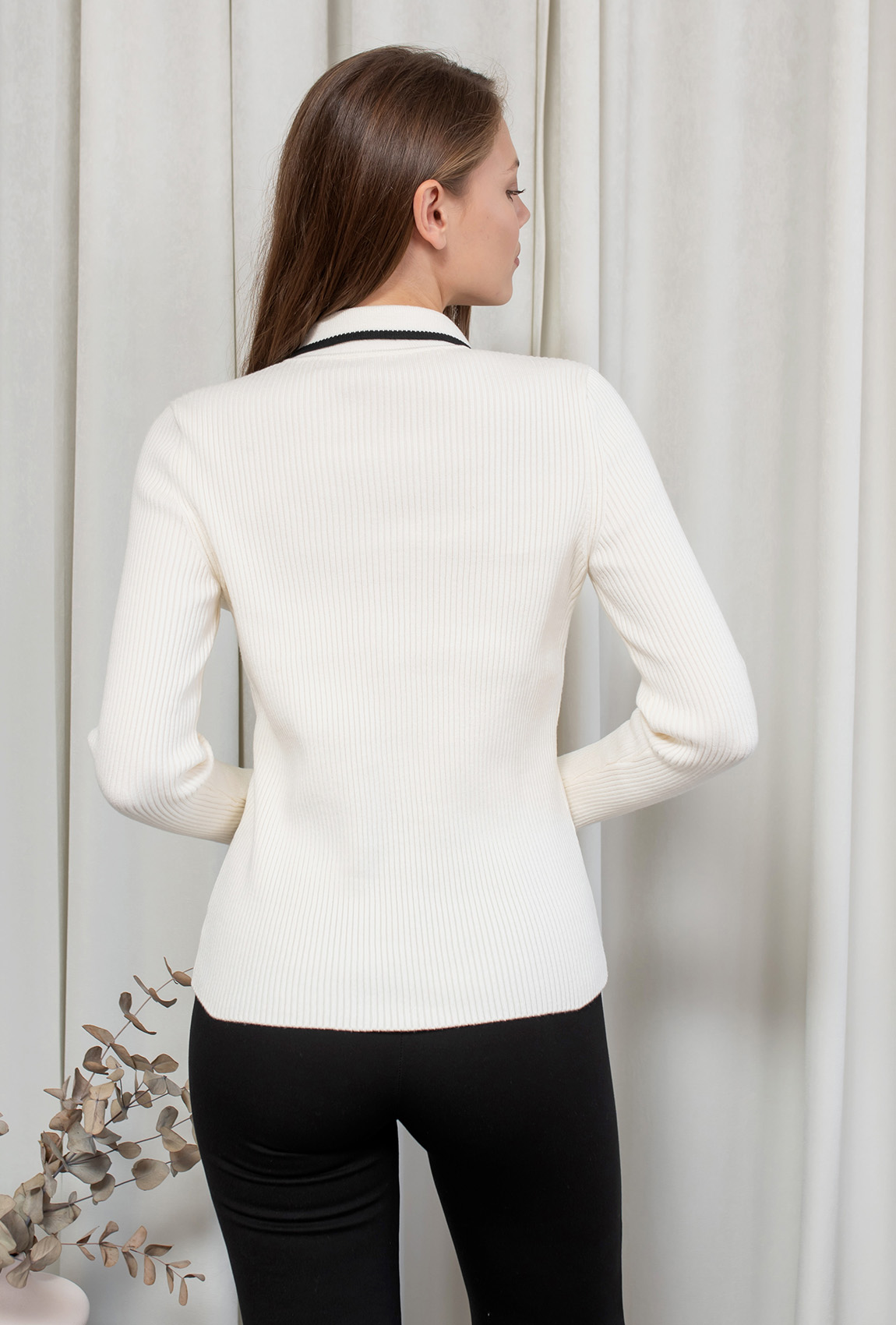 Молочний в'язаний кардиган —  597976. Maritel. Зображення 2