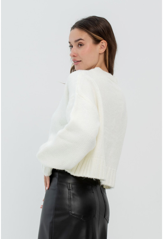 Молочний кардиган з квітками —  891121. Maritel. Зображення 1 Молочний кардиган з квітками —  891121. Maritel. Зображення 1