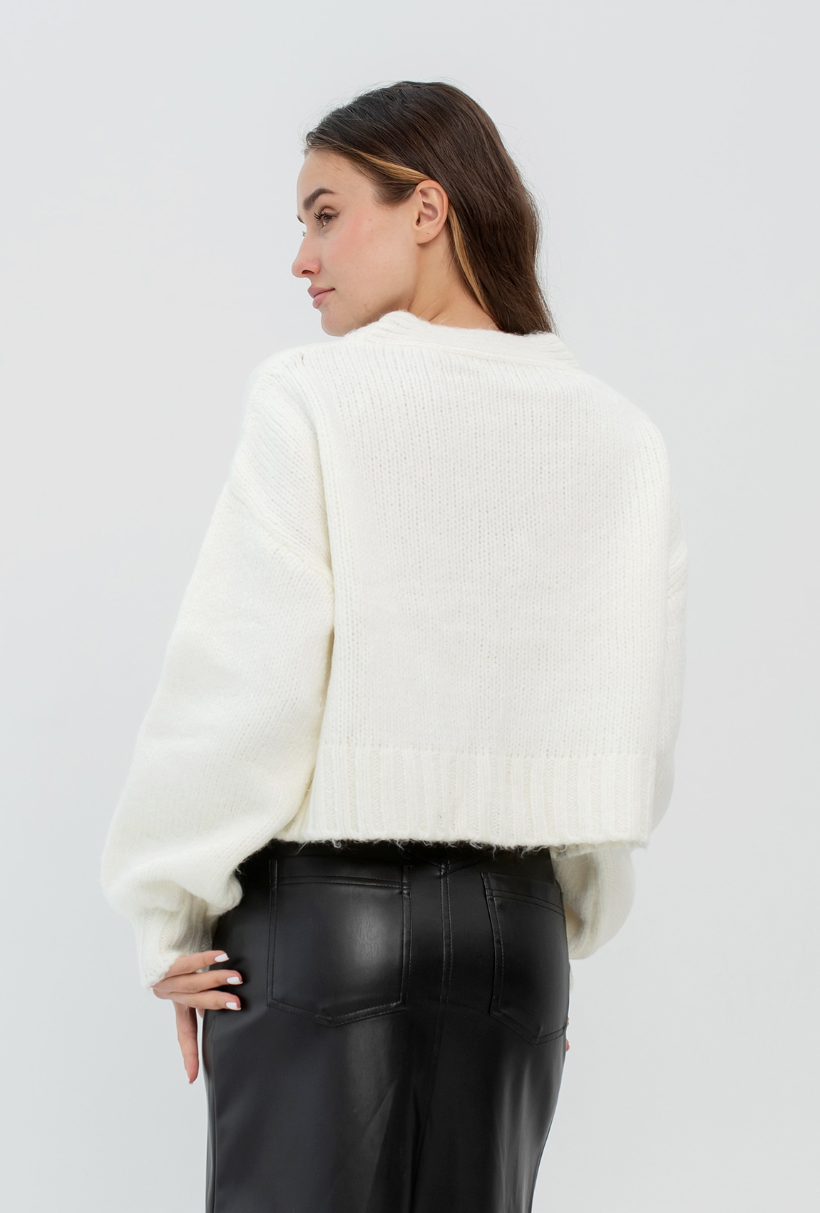 Молочний кардиган з квітками —  891121. Maritel. Зображення 2