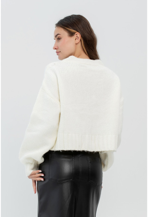 Молочний кардиган з квітками —  891121. Maritel. Зображення 2 Молочний кардиган з квітками —  891121. Maritel. Зображення 2