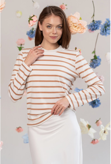 Бежевая кофта в полоску. Maritel. Изображенние 9