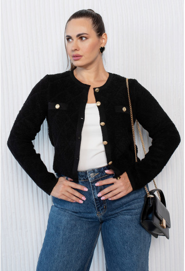 Чорна в'язана кофта з гудзиками. Maritel. Зображення 9