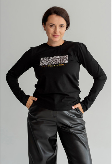 Чорний лонгслів Perfect mood. Maritel. Зображення 3