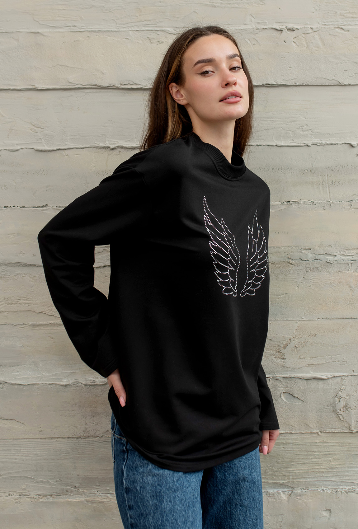 Чорний лонгслів крила —  402312. Maritel. Зображення 4