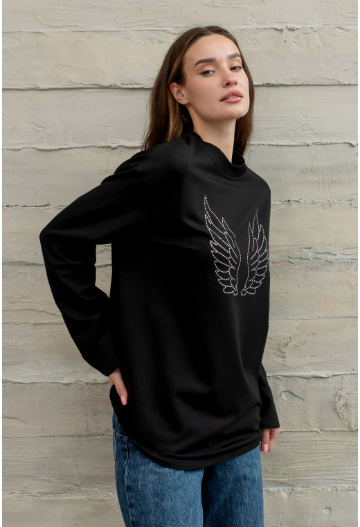 Черный лонгслив крылья — 402312. Maritel. Изображенние 4 Черный лонгслив крылья — 402312. Maritel. Изображенние 4