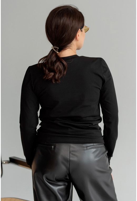 Чорний лонгслів з серцем —  483841. Maritel. Зображення 1 Чорний лонгслів з серцем —  483841. Maritel. Зображення 1