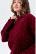 Бордовый вязаный свитер коса — 114159. Maritel. Изображенние 3 Бордовый вязаный свитер коса — 114159. Maritel. Изображенние 3