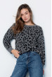 Свитер вязаный серый леопард — 713425. Maritel Свитер вязаный серый леопард — 713425. Maritel