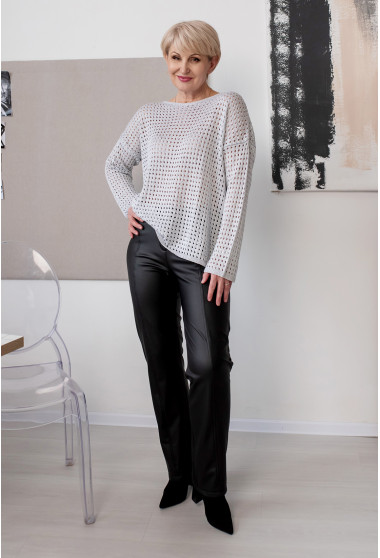 Сірий светр з люрексом. Maritel. Зображення 2